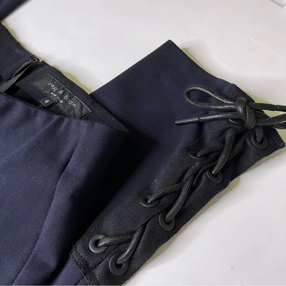 Rag‎ & Bone Simone Lace Up Dress Pants in Navy Size 4